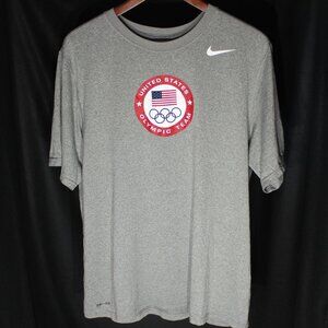 Nike Dri-Fit Heather Gray US Olympic Team T-Shirt - Size L